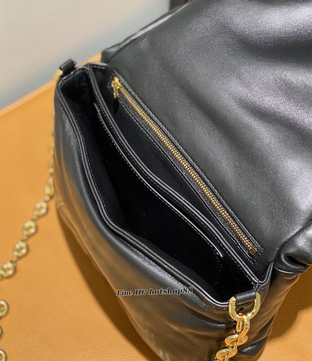 Loewe專櫃2022新款Goya羊皮包包女款肩背包 羅意威甜甜圈金屬短鏈條女包 型號9801# lyw1539